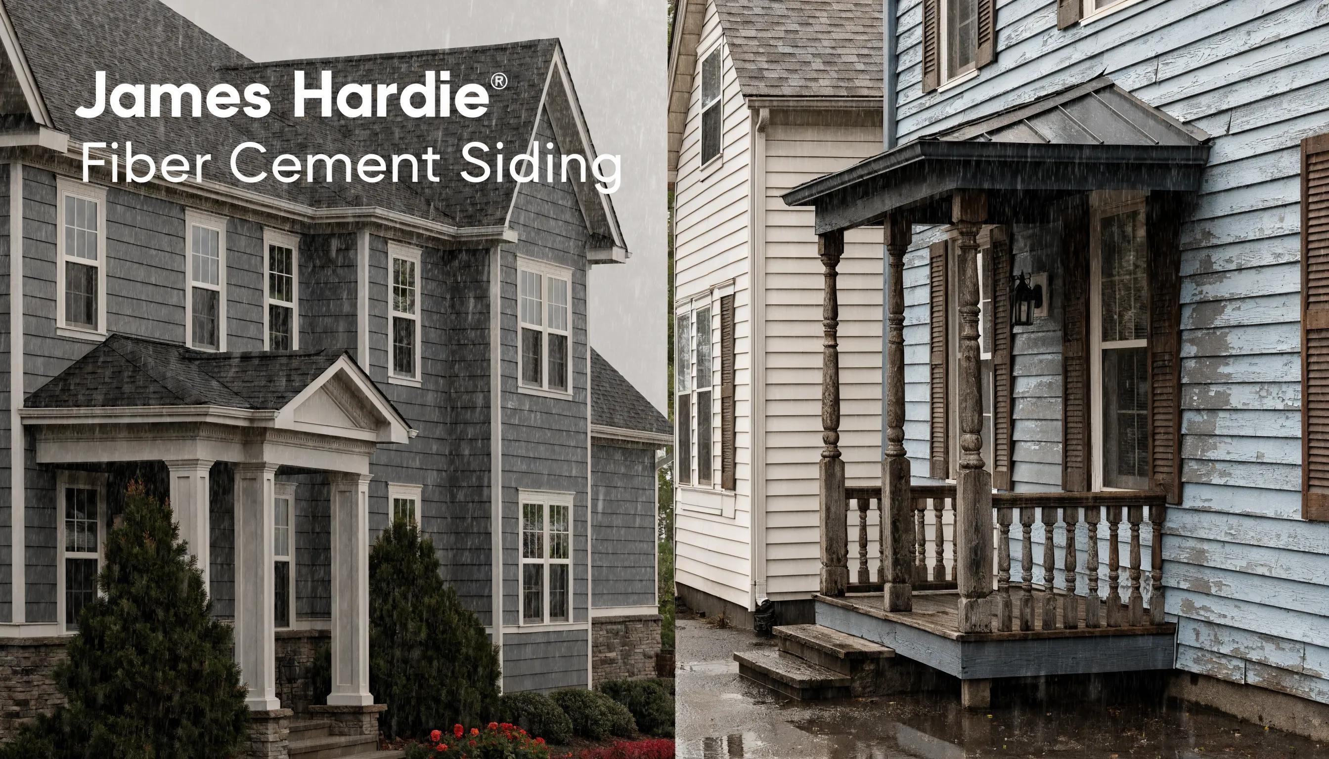 Comparison of James Hardie siding durability against vinyl and wood siding under various weather conditions