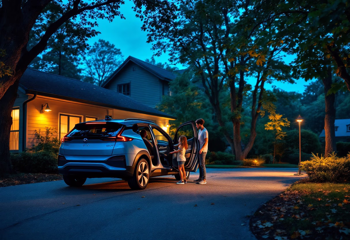 image of a person entering a vehicle (for a mobility and transportation)