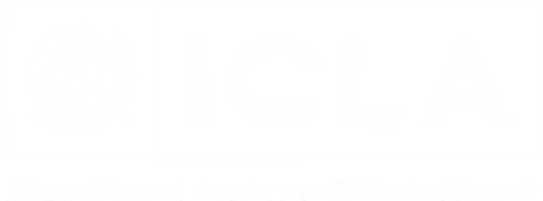 ICLA logo featuring a globe icon and the text 'international commercial law alliance'.