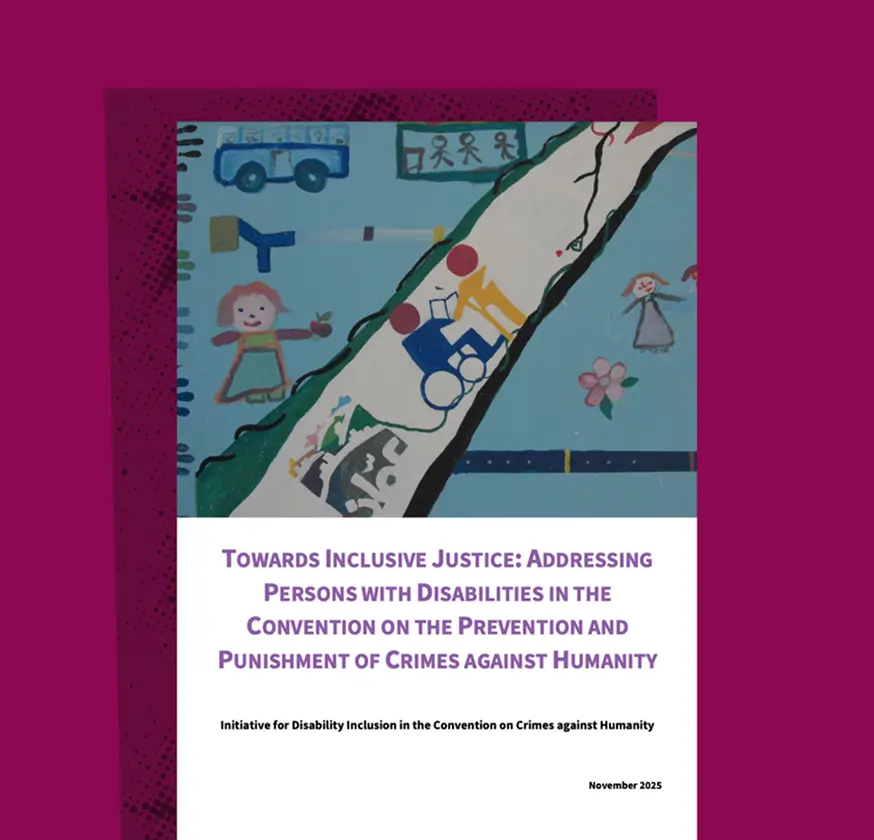 Towards inclusive justice: Disability inclusion in the Draft Convention on crimes against humanity. A drawing of a child where we can see a car and several children