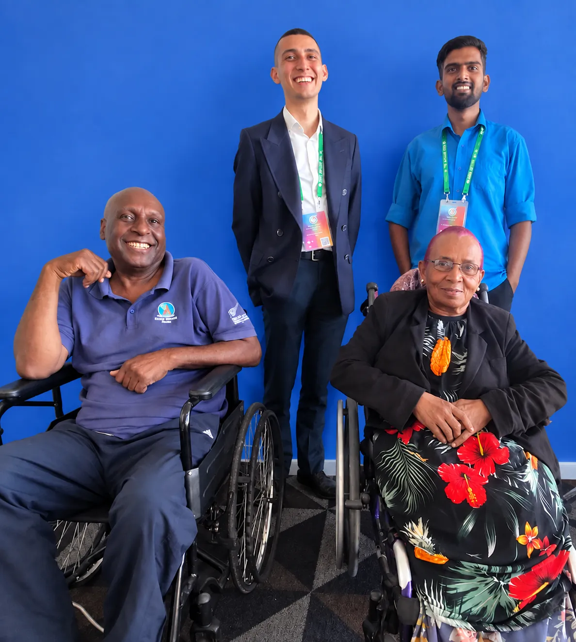A group of persons with disabilities, some of them are wheelchair users