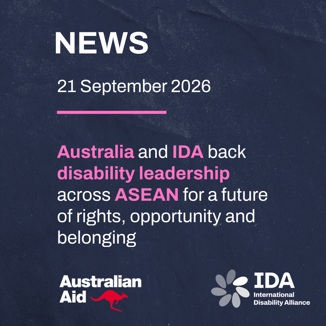 Australia and IDA back disability leadership across ASEAN for a future of rights, opportunity and belonging. Logo of IDA and Australian Aid