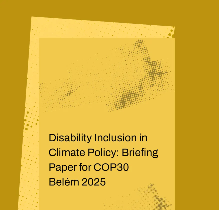 Disability Inclusion in Climate Policy: Briefing Paper for COP30, Belém 2025