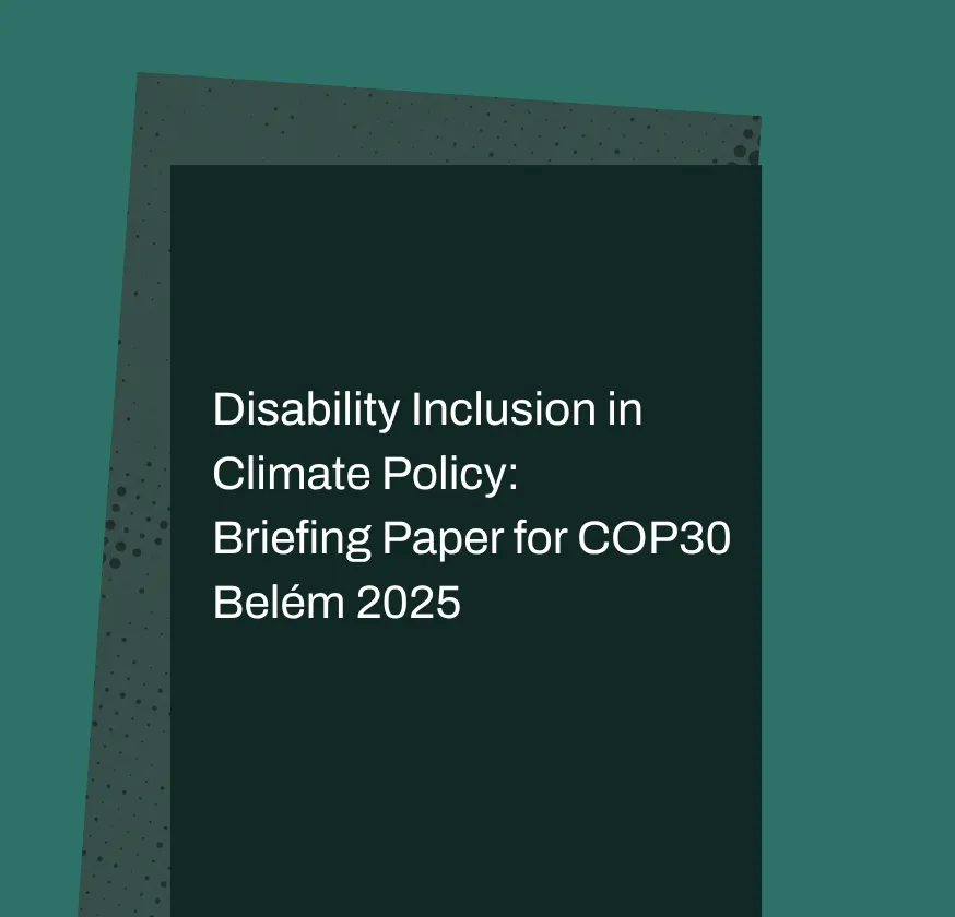 Disability Inclusion in Climate Policy: Briefing Paper for COP30, Belém 2025