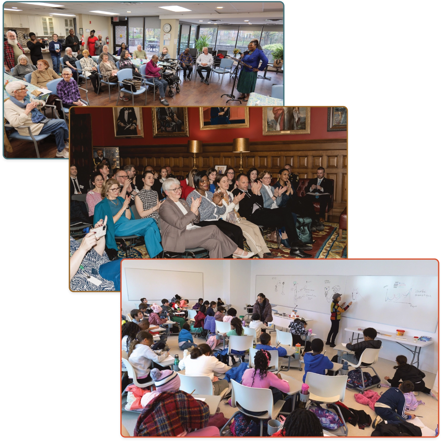 Mosaique de photos de différents évènements du Salon du Livre de Toronto