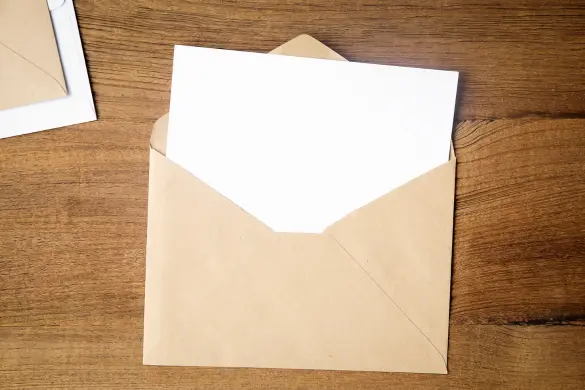 An open envelope.