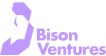 Bison Ventures logo with stylized bison head and purple text.