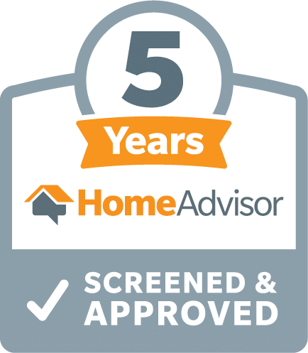 HomeAdvisor badge showing 5 years screened and approved