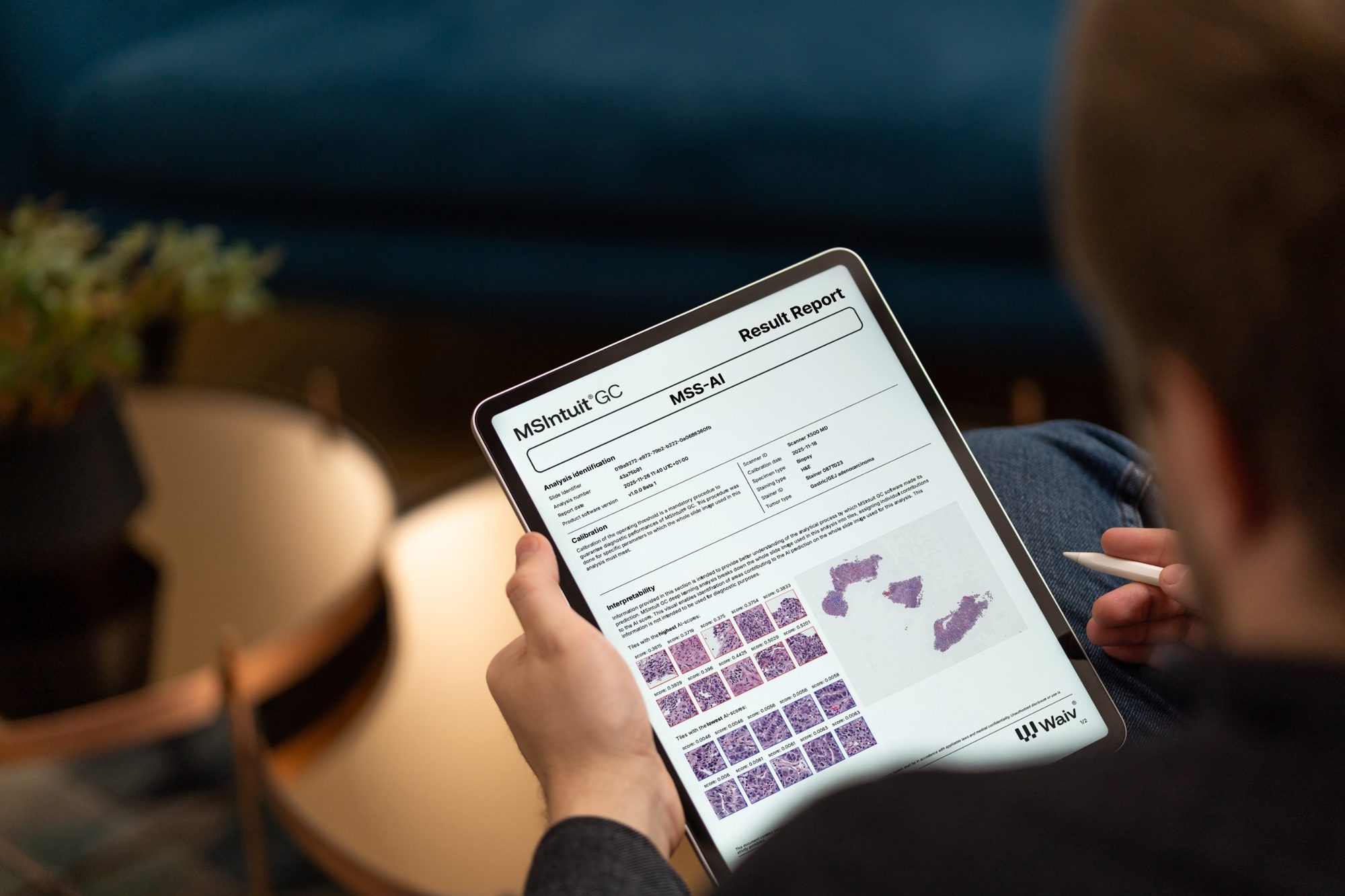 MSIntuit result report displayed on an iPad