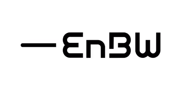 Schwarzes EnBW-Logo auf weißem Hintergrund.