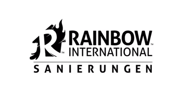Regenbogen Internationale Tanzstiftung Logo mit stilisiertem Tänzer und Text in schwarzer Schrift.