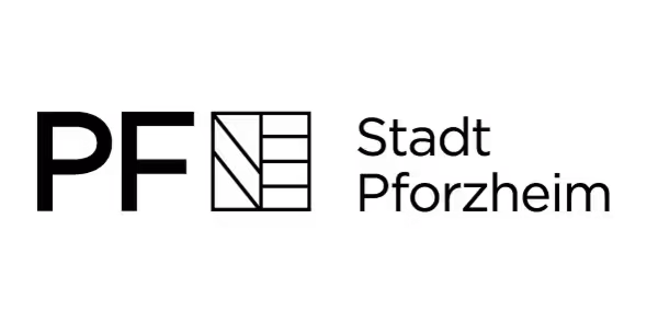 Logo mit Schriftzug Pforzheim und stilisiertem Rahmen um EN, Stadt Pforzheim.