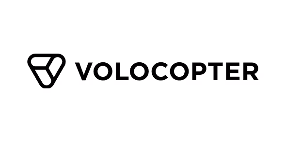 VoloCopter brand logo in black text with triangular icon on white background.