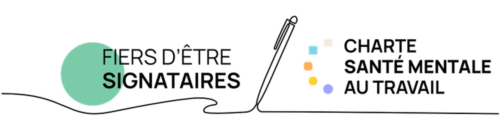 Logo "Fiers d'être signataires de la charte santé mentale au travail"