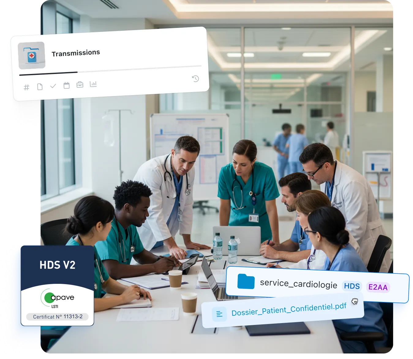 Réunion de travail équipe santé