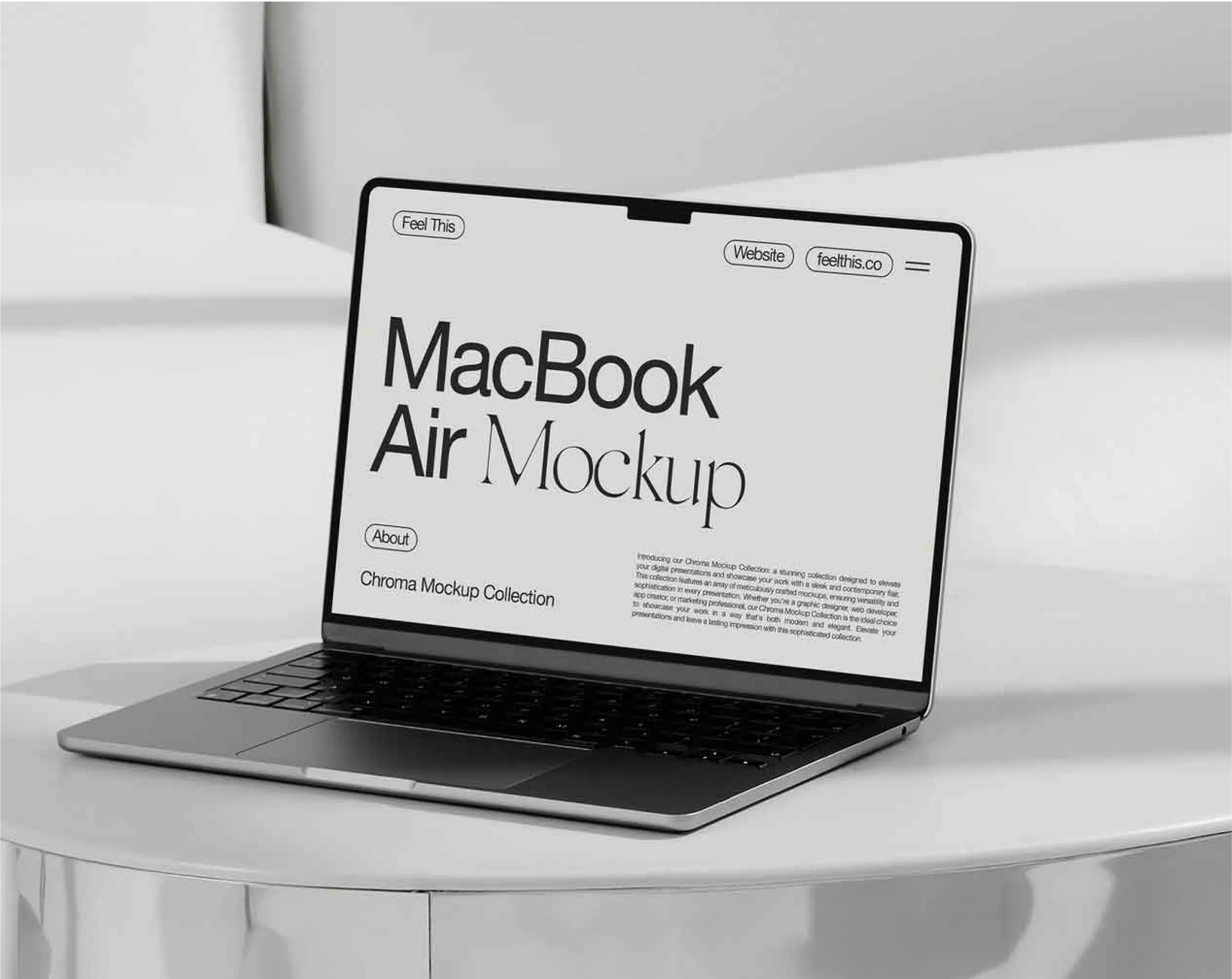 Digital Macbook Air mockup design