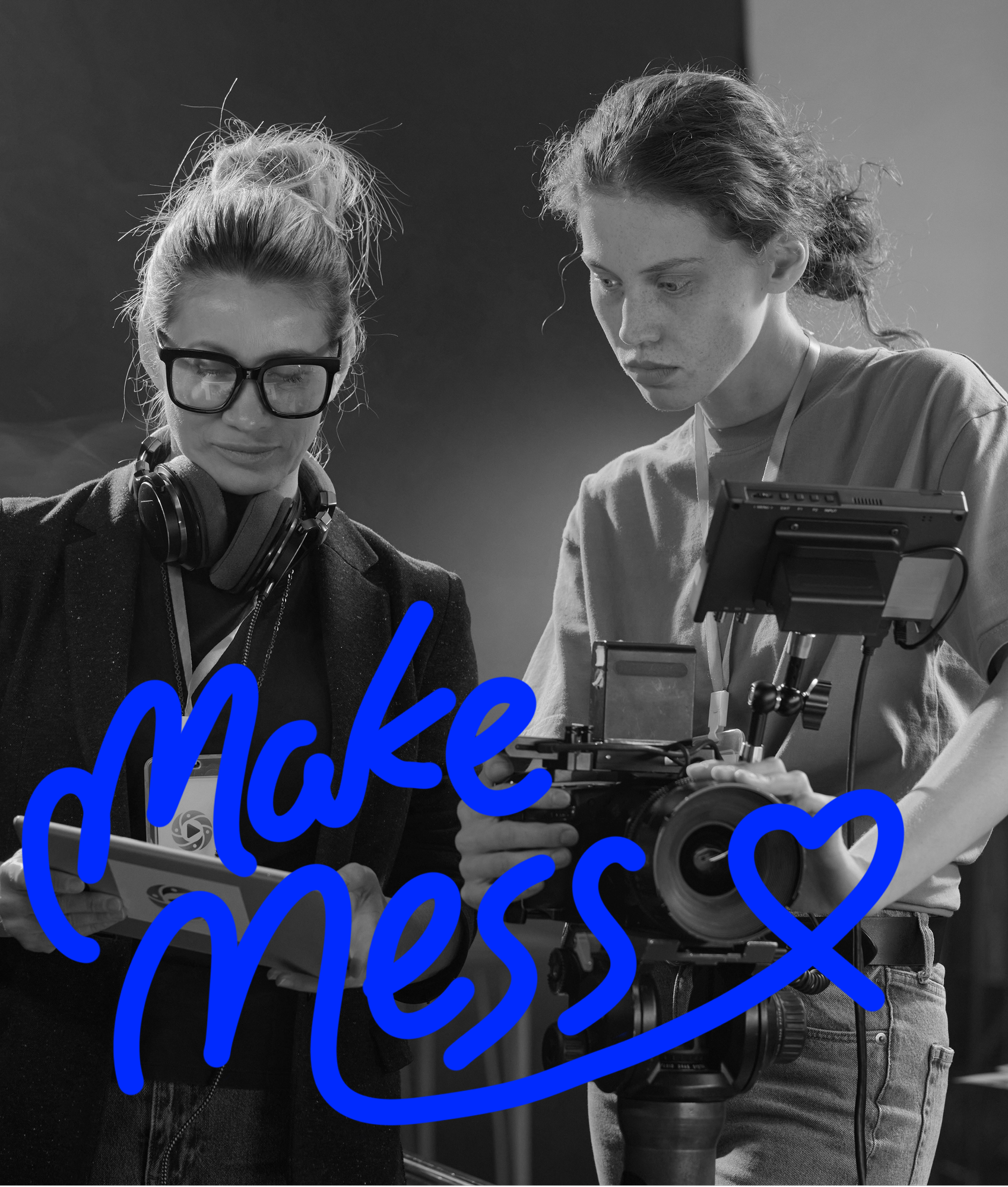 Creative production team filming video for YouTube