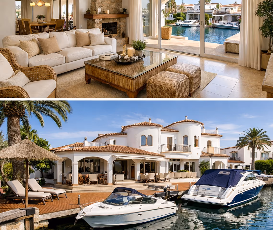 Villa avec amarre