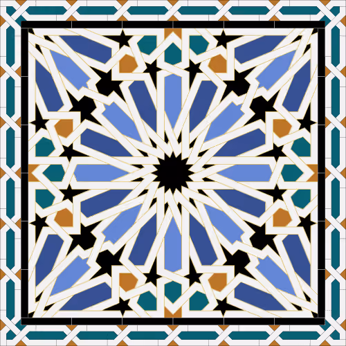 Image 11: motif d'un azulejo dans le palais de l'Alcazar de Séville