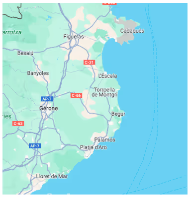 carte de la costa brava - vivre sur la costa brava