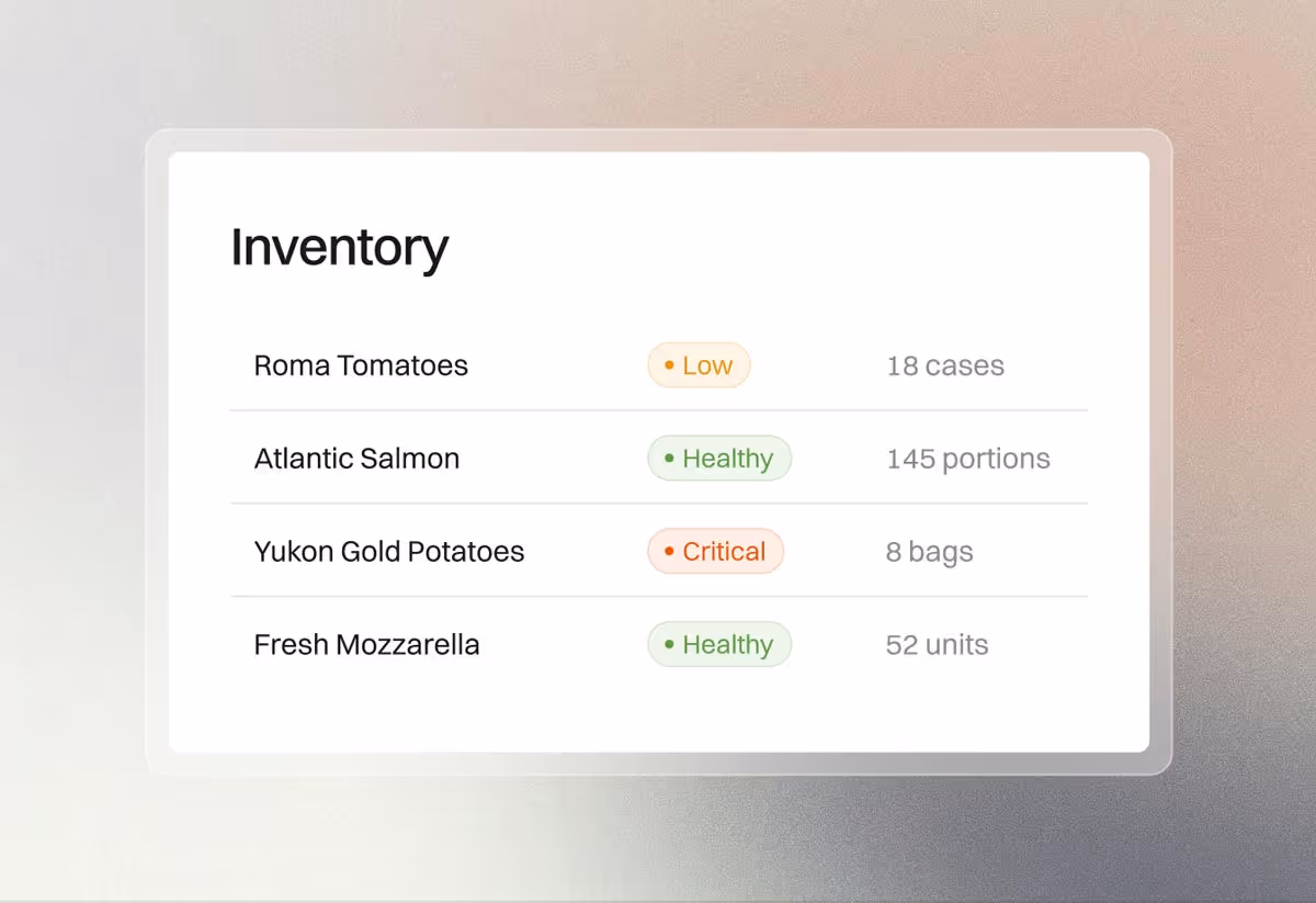 Burnt's procurement agent tracks and monitors inventory.