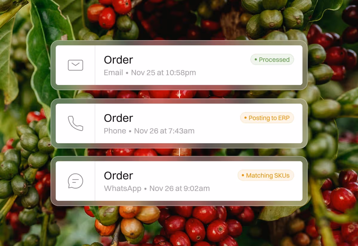 Automate all types of order channels – phone, email, message.