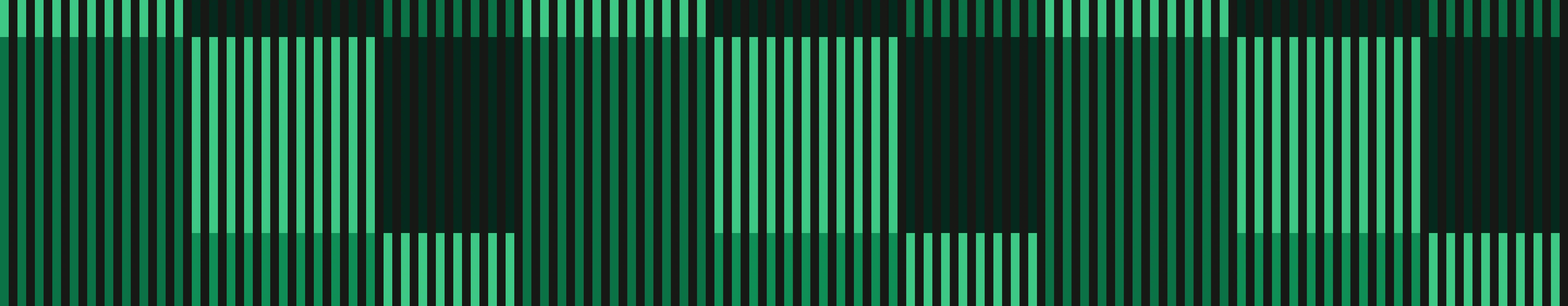 Abstract pattern of vertical mint green and dark teal stripes forming geometric shapes on a dark background.
