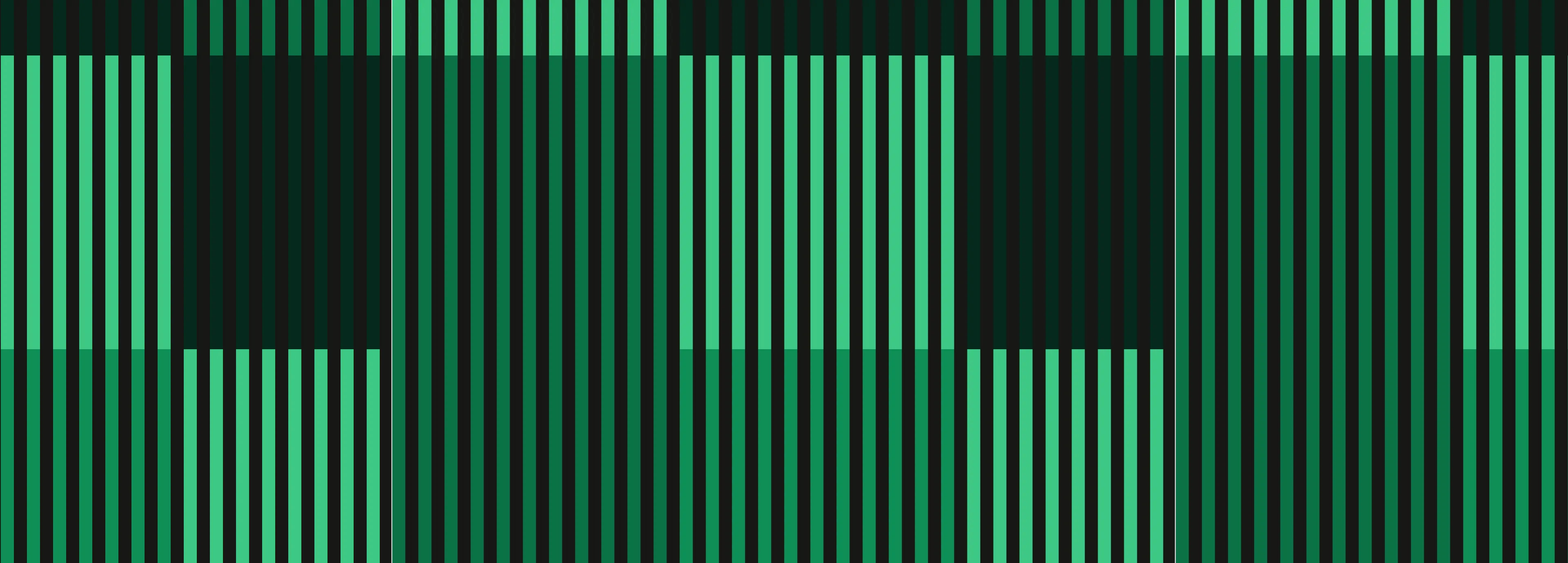 Abstract geometric pattern of alternating vertical green and dark green rectangles forming an optical illusion of shifting squares.