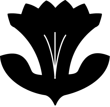 Minimalist black and white abstract design with curved and straight lines converging upwards.