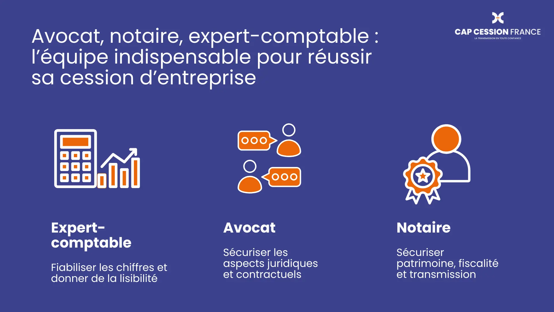 Conseillers cession entreprise