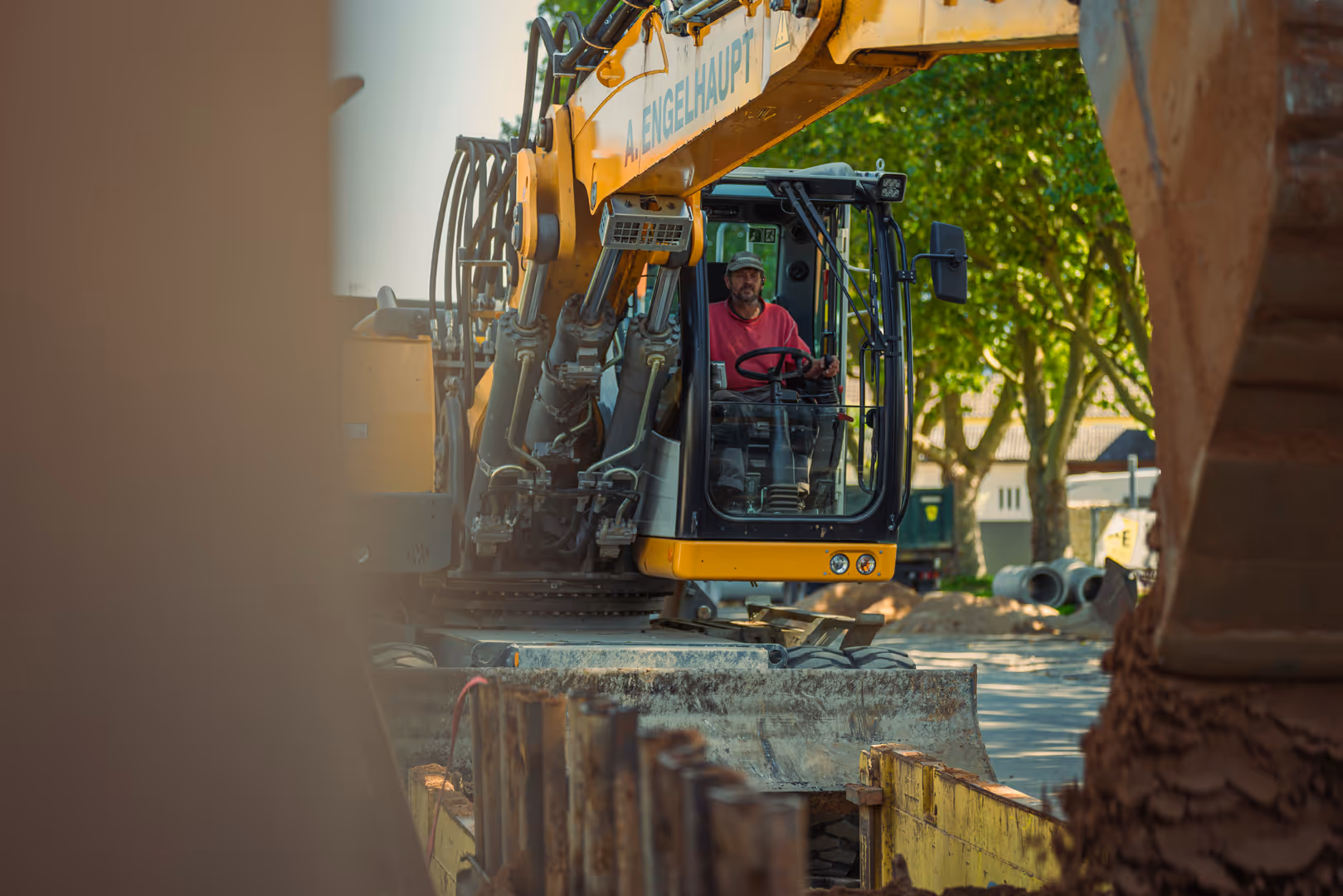 Foto von einem Bagger auf einer Baustelle