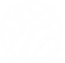 Weißes Symbol eines Wollknäuels oder Spielballs als Icon für Beschäftigung Spiel und Trainingseinheiten bei Mindful Souls Dogs GmbH