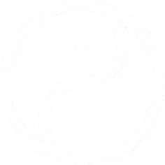 Weißes Yin-Yang Icon als Zeichen für Balance Achtsamkeit und Harmonie im Mensch Hund Team bei Mindful Souls Dogs GmbH