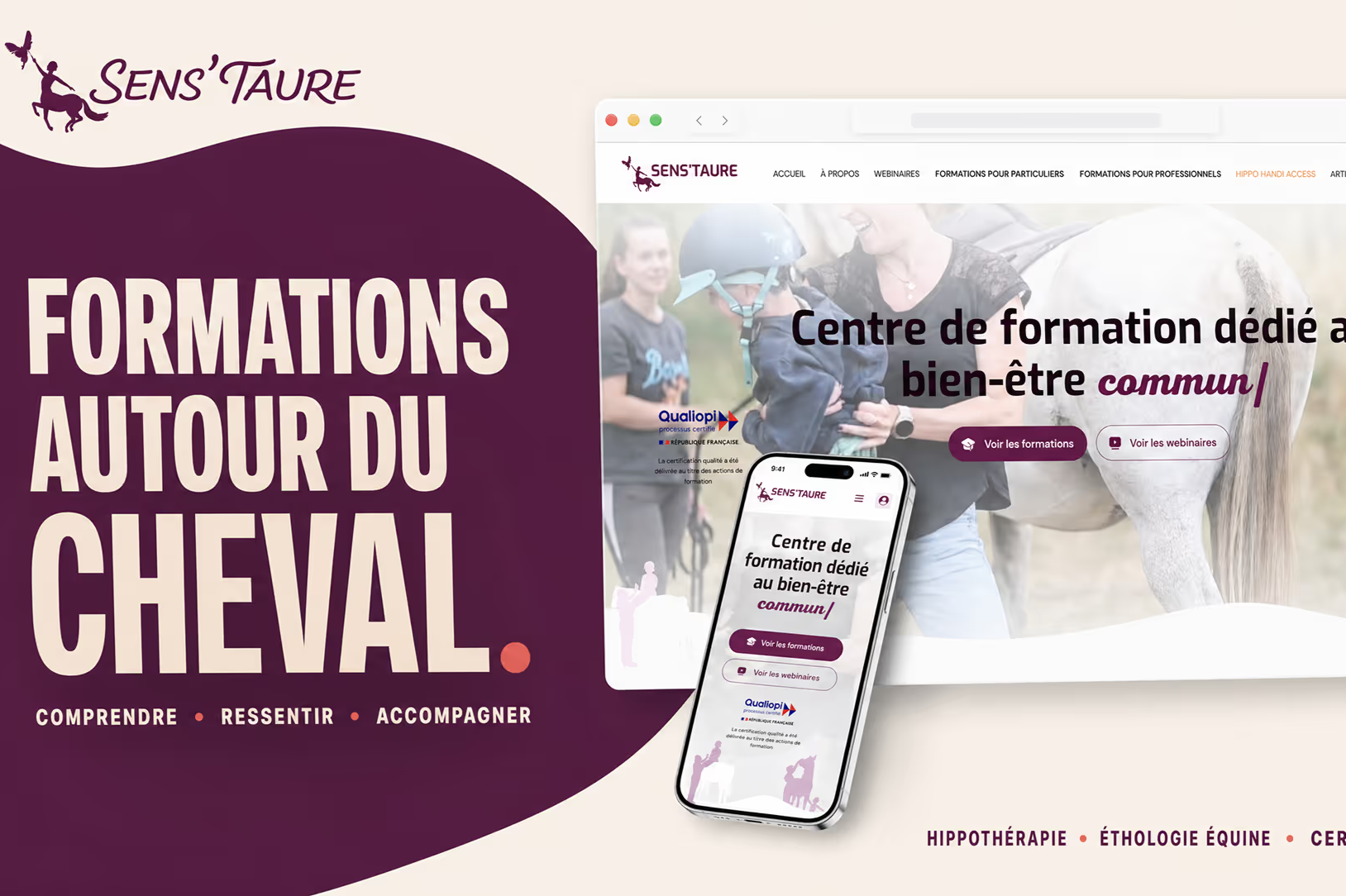 Création du site Sens'Taure · Formation en hippothérapie thumbnail