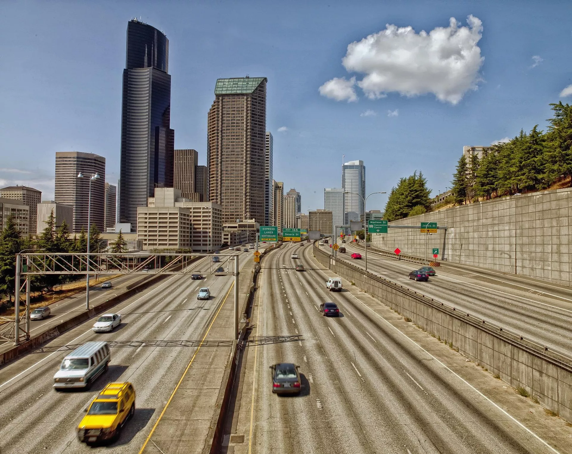 I-5 northbound from Yesler Way, Seattle, WA