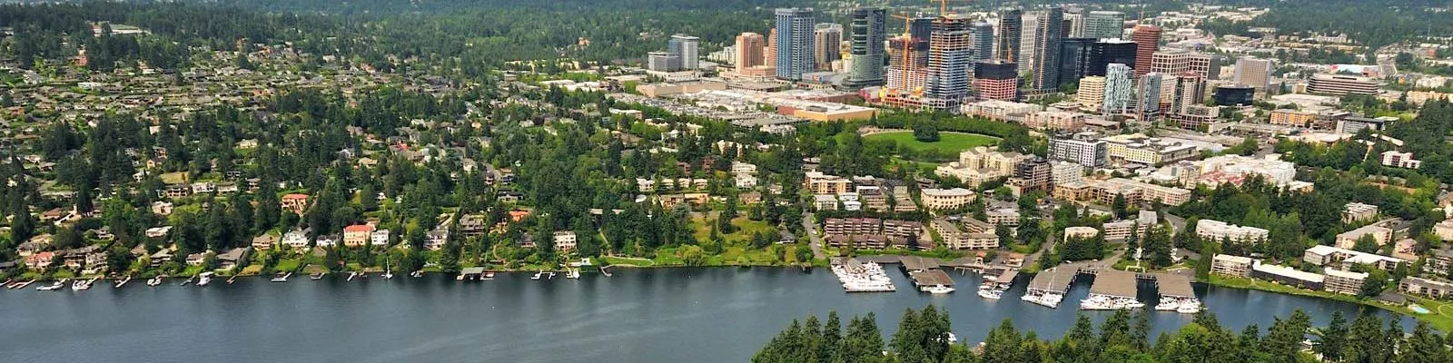 Aerial view of Bellevue, WA