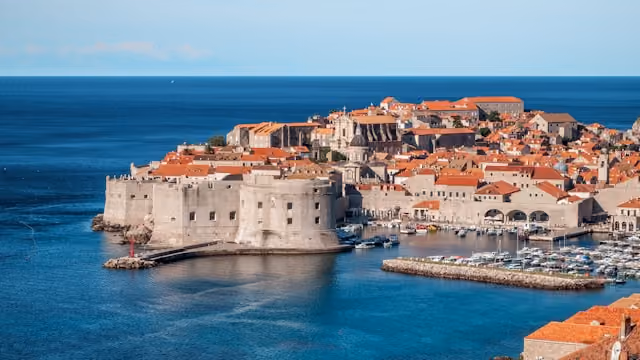Aerial view of Dubrovnik, Croatia, representing European tap water safety guides.