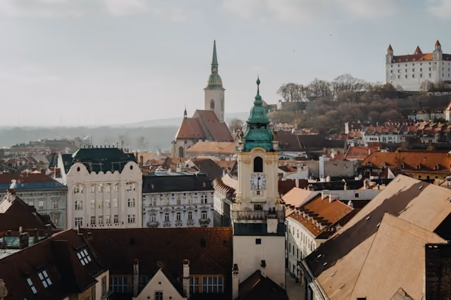 Historic city view of Bratislava, Slovakia