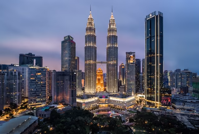 Kuala Lumpur skyline in Malaysia