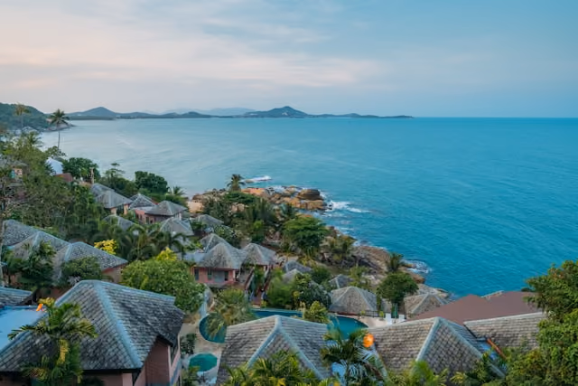 Tropical beach and coastal scenery in Koh Samui, Thailand