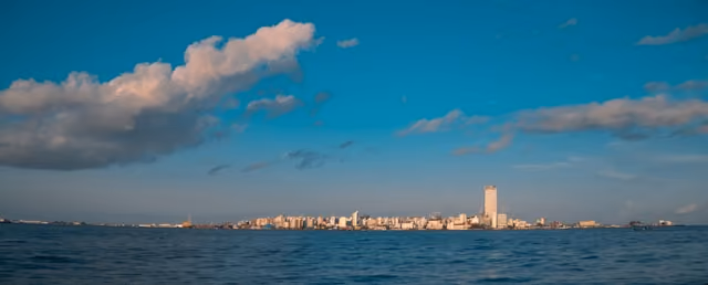 Malé city waterfront and harbour in the Maldives