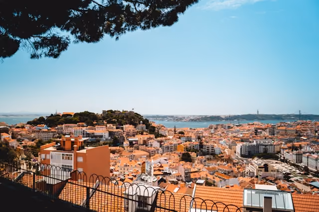Historic streets and traditional architecture in Lisbon, Portugal