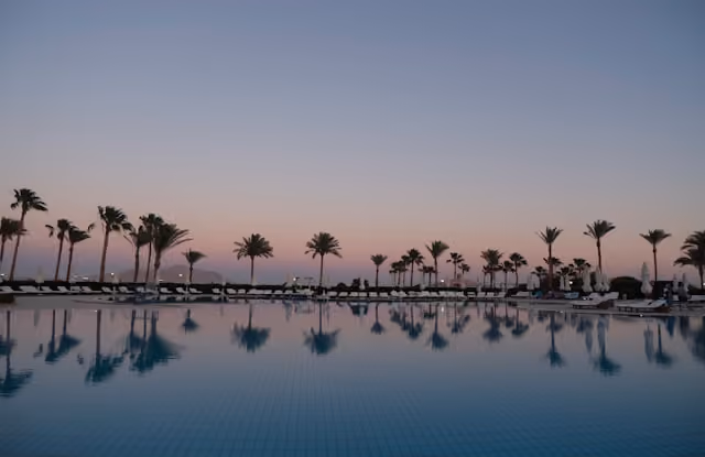 Red Sea coastline and resort landscape in Sharm el-Sheikh, Egypt