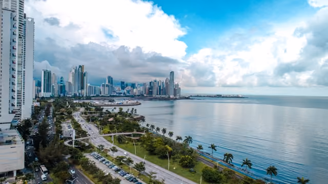 Panama City skyline and waterfront in Panama
