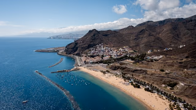 Volcanic coastline and ocean scenery in Tenerife, Spain