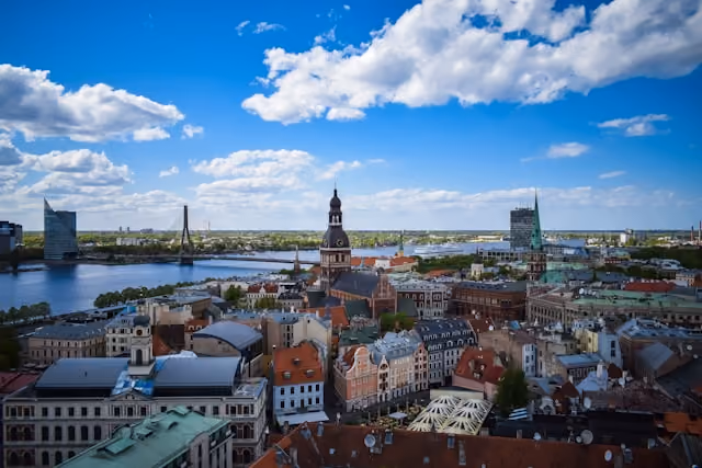 Historic Riga skyline and old town in Latvia