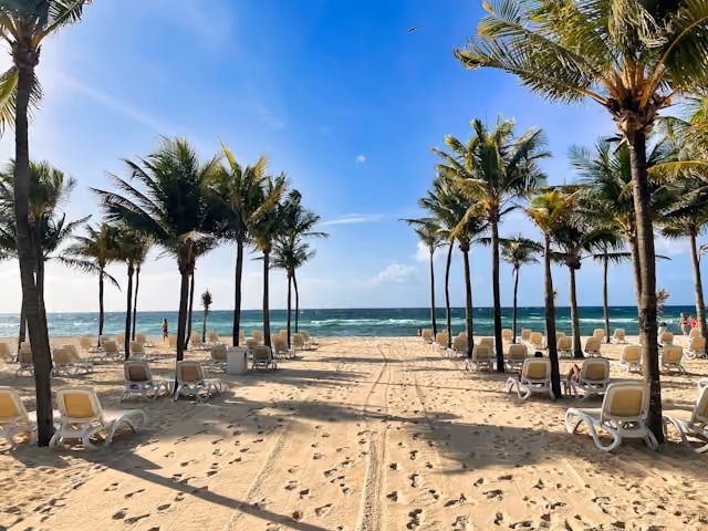 Caribbean beach at Playa del Carmen in Mexico