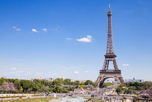 Paris skyline and historic architecture in France