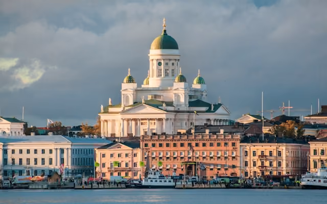 Harbour and city view of Helsinki, Finland