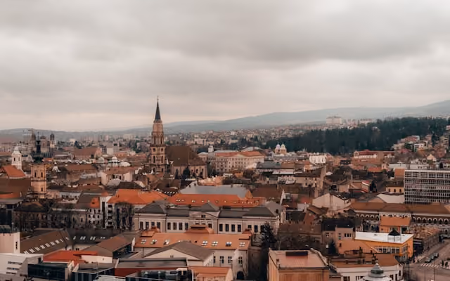 Piața Unirii square in Cluj-Napoca, Romania